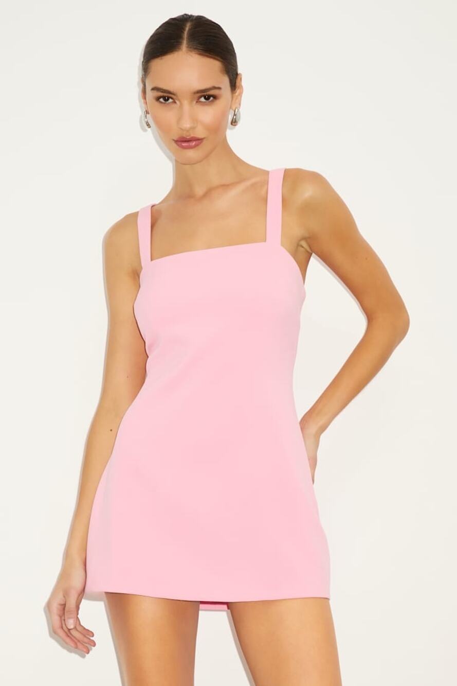 NWT Lulus Chayan Pink Sleeveless Skort Romper Party Chic Feminine Club Size XL